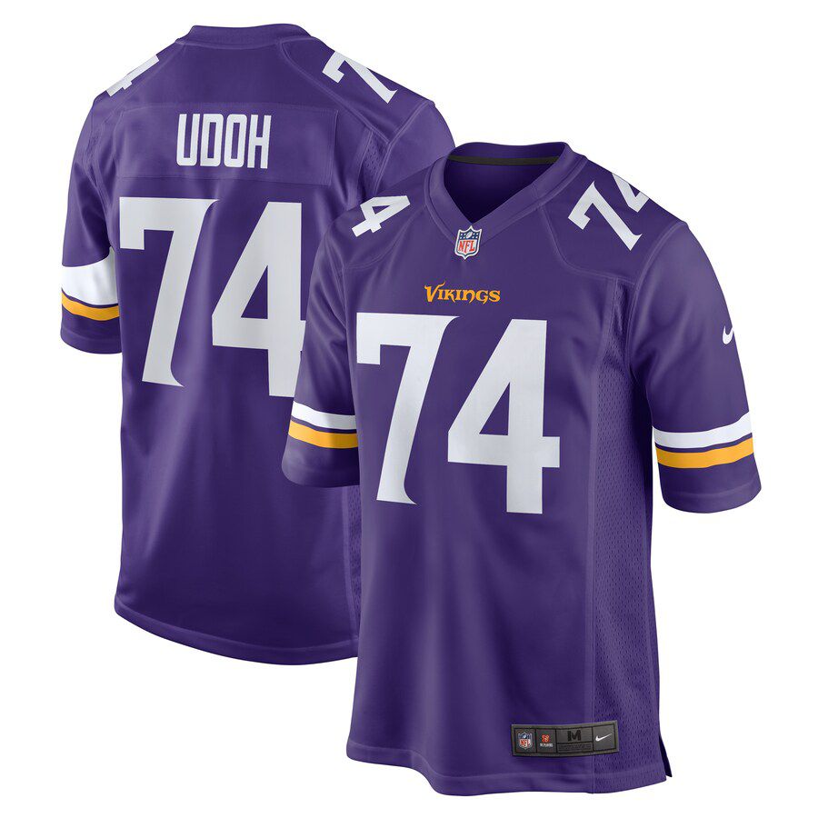 Men Minnesota Vikings #74 Oli Udoh Nike Purple Game NFL Jersey